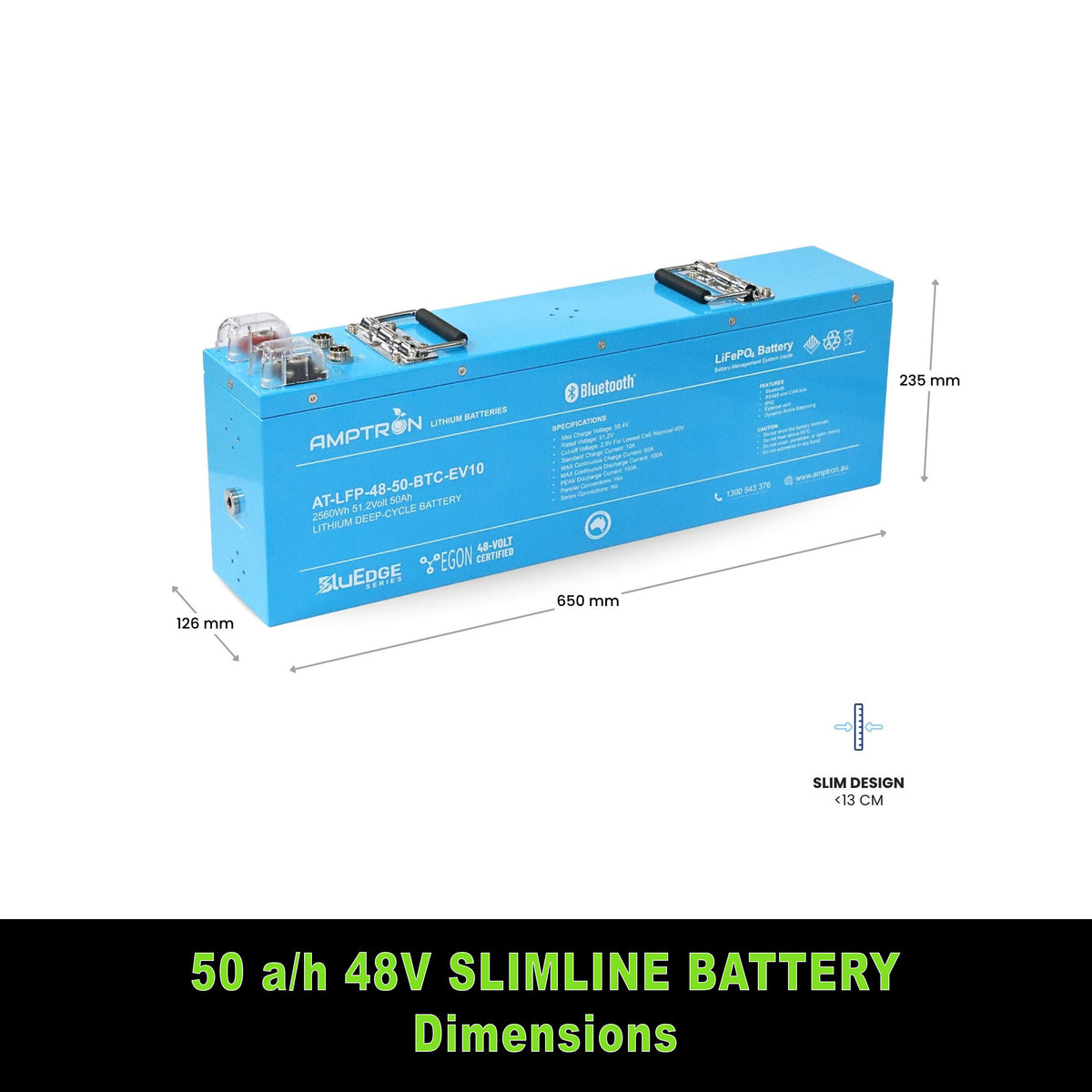 EGON 48V 50Ah LiFePO4 SLIMLINE BluEdge battery