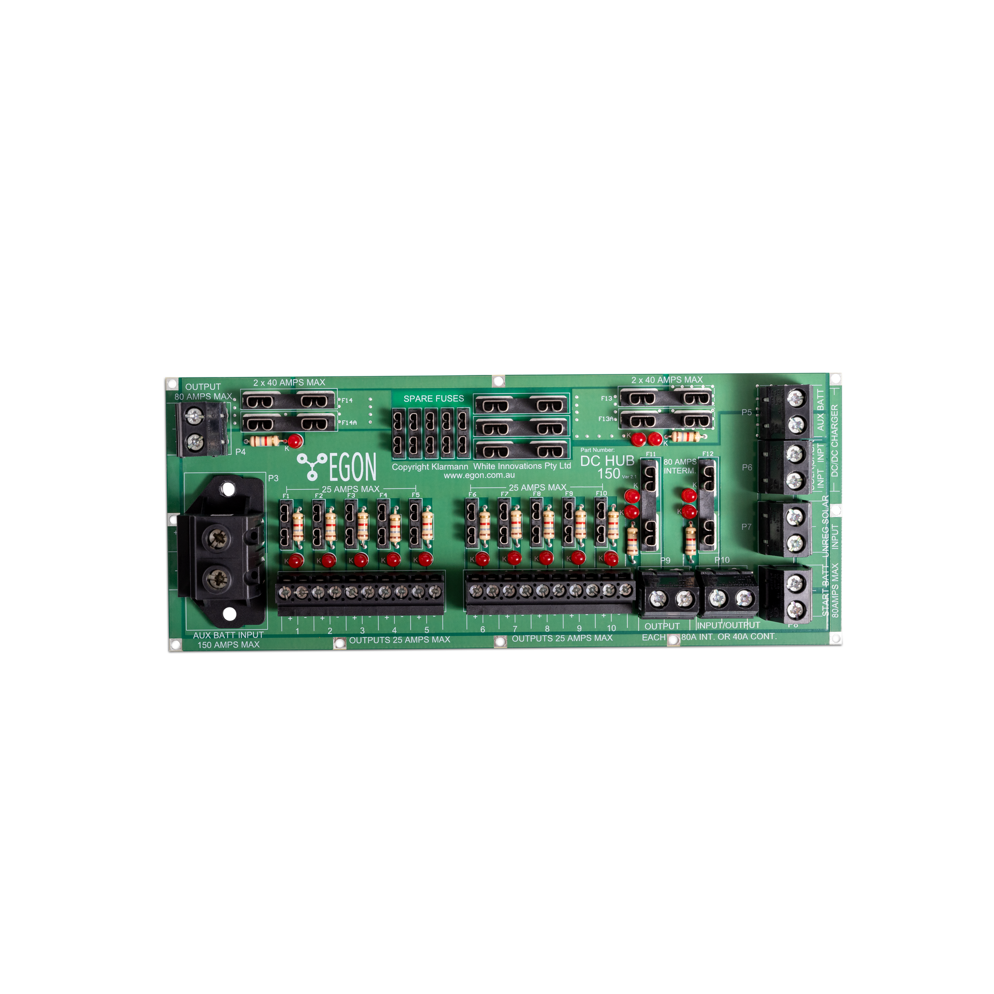 Egon DC-Hub 2.1 - Power Distribution Hub For Dual Battery Systems Integrated Fuse Box